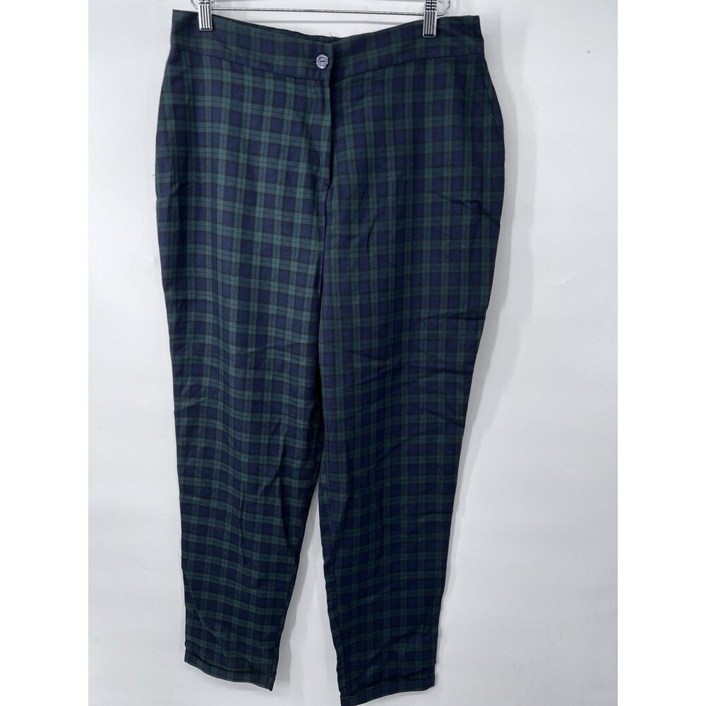 Nasty Gal Plaid Trousers Women 12 High Rise tartan plaid Grunge Preppy Punk pant